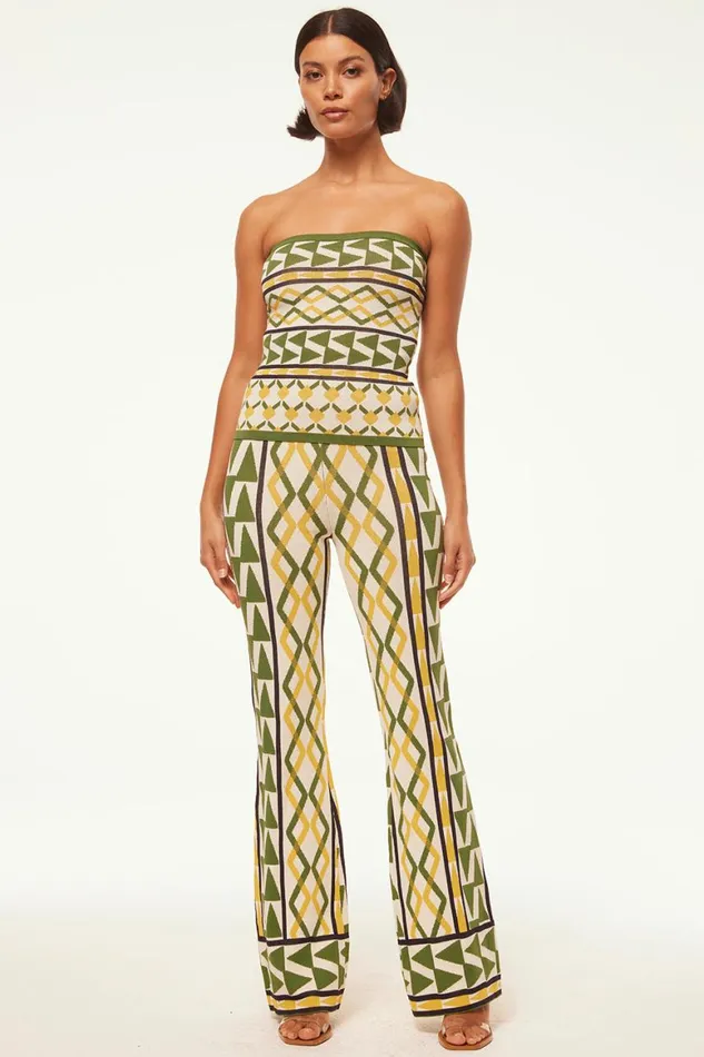 Women MISA Los Angeles Tops AIDA TOP Limoncello Geo Jacquard