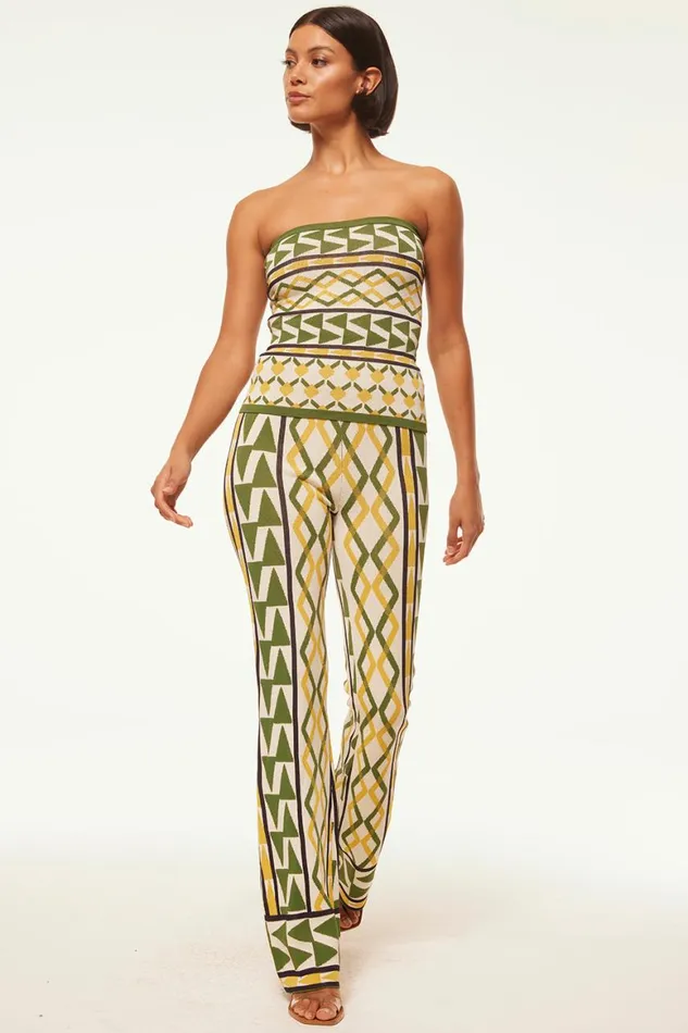 Women MISA Los Angeles Tops AIDA TOP Limoncello Geo Jacquard