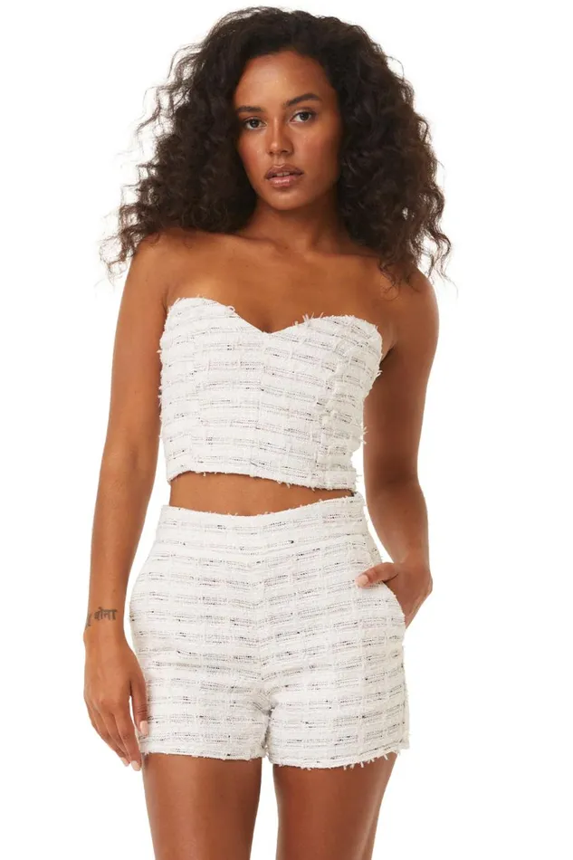 Women MISA Los Angeles Tops ASTOR BUSTIER Winter White