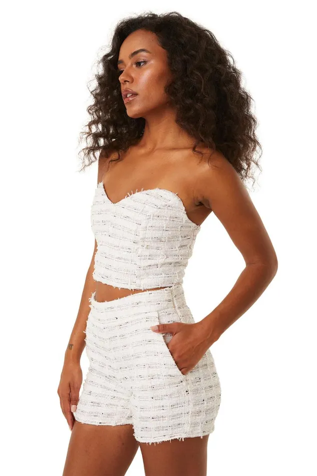 Women MISA Los Angeles Tops ASTOR BUSTIER Winter White