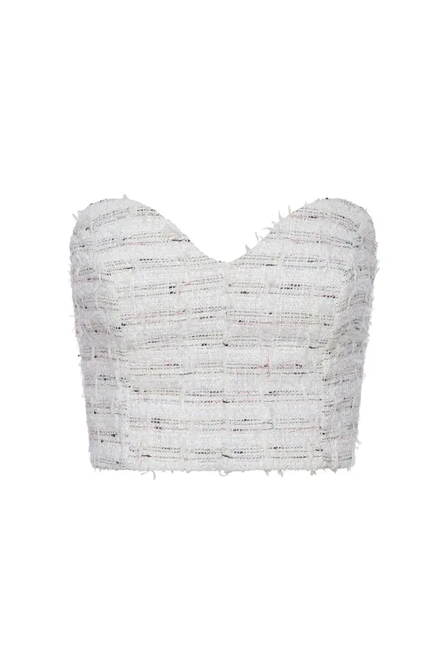 Women MISA Los Angeles Tops ASTOR BUSTIER Winter White