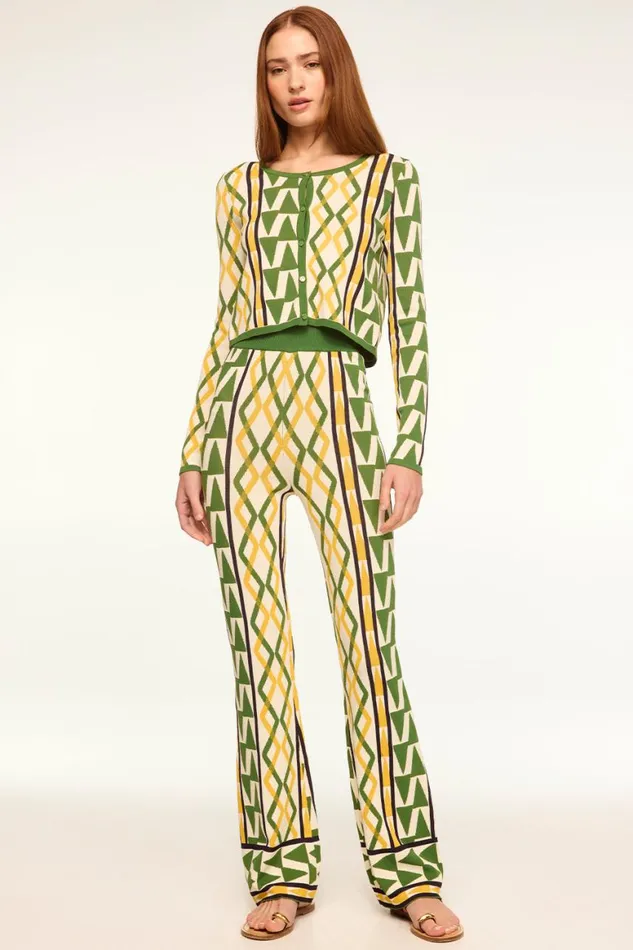 Women MISA Los Angeles Tops BATISTA CARDIGAN Limoncello Geo Jacquard