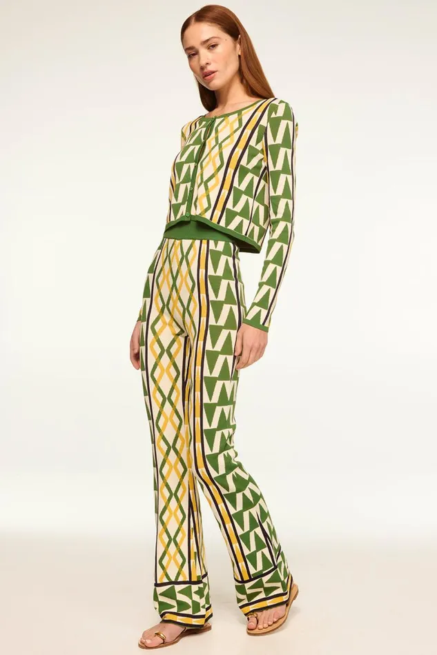 Women MISA Los Angeles Tops BATISTA CARDIGAN Limoncello Geo Jacquard
