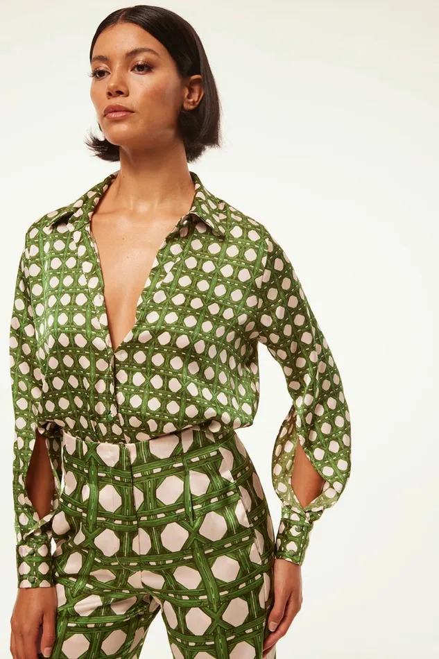 Women MISA Los Angeles Tops CELINE TOP Rattan Tile