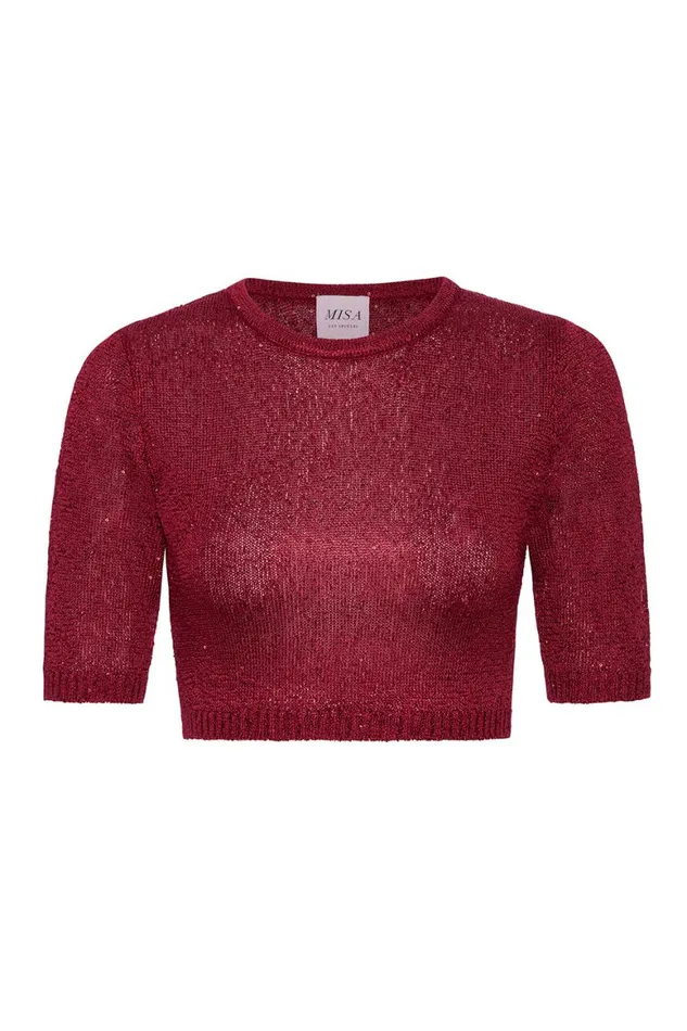 Women MISA Los Angeles Tops DARYA TOP Lipstick Red