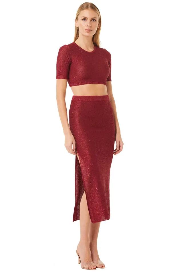 Women MISA Los Angeles Tops DARYA TOP Lipstick Red