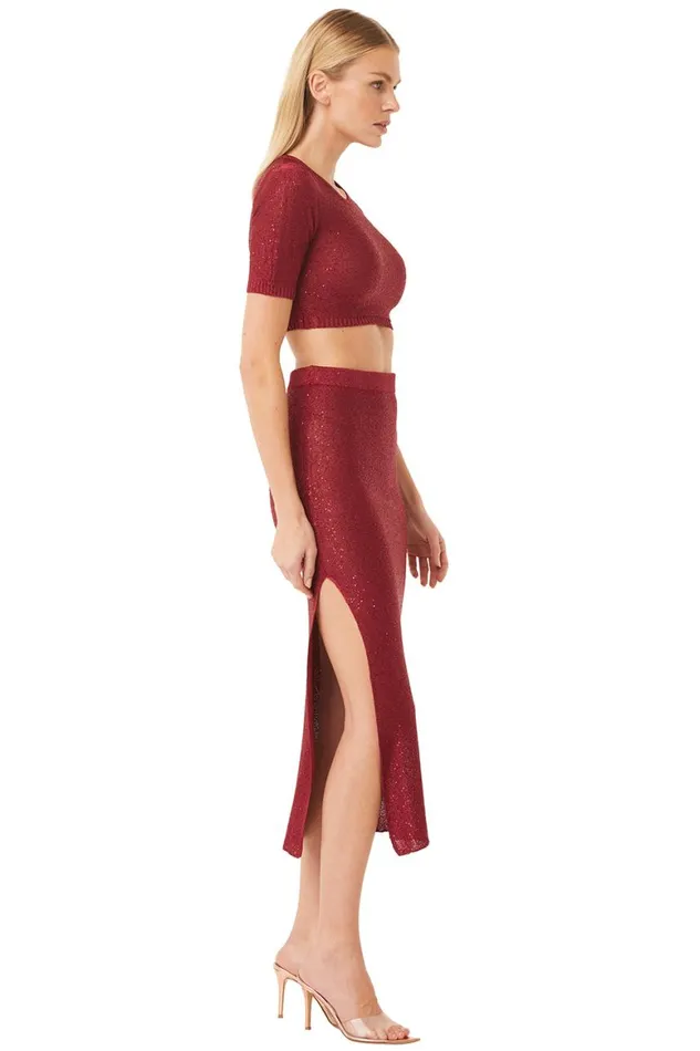 Women MISA Los Angeles Tops DARYA TOP Lipstick Red
