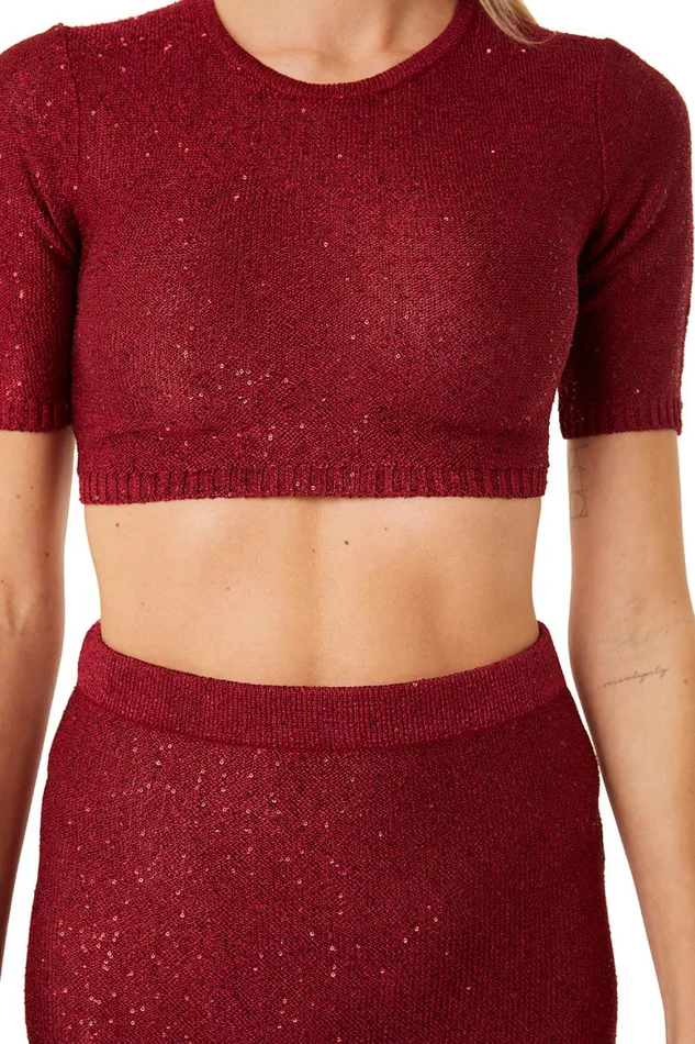 Women MISA Los Angeles Tops DARYA TOP Lipstick Red