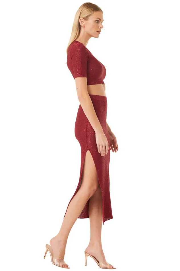 Women MISA Los Angeles Tops DARYA TOP Lipstick Red