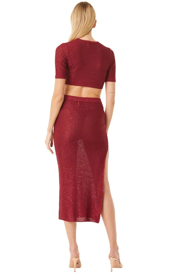 Women MISA Los Angeles Tops DARYA TOP Lipstick Red