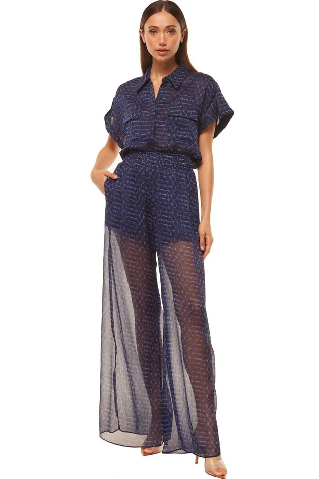 Women MISA Los Angeles Tops ERIN TOP Midnight Shibori