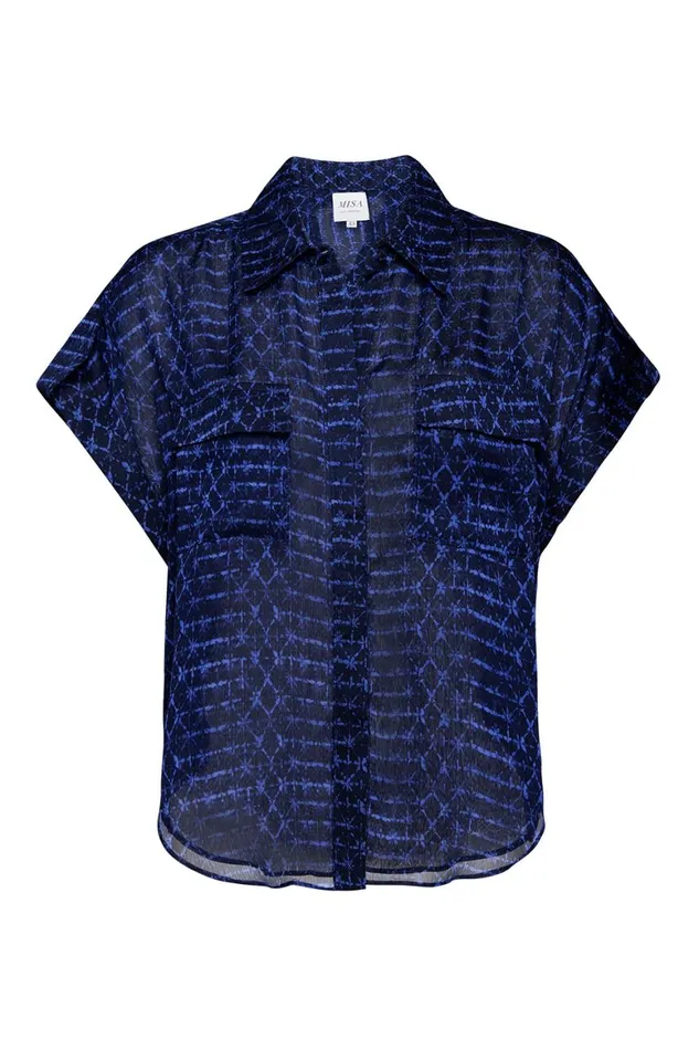 Women MISA Los Angeles Tops ERIN TOP Midnight Shibori