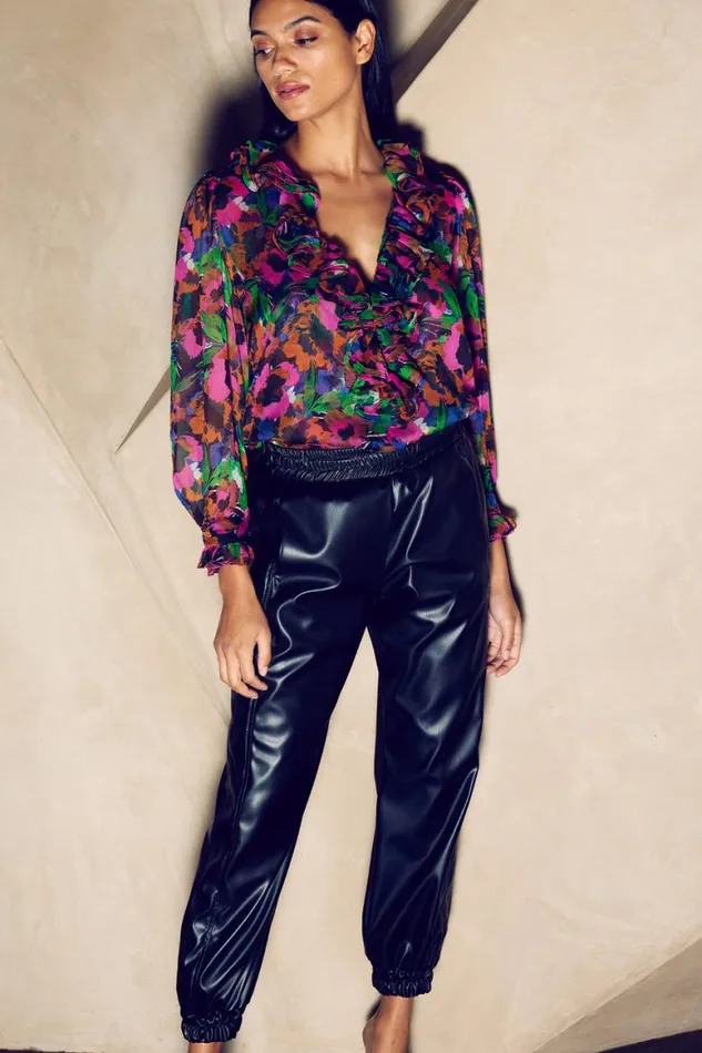Women MISA Los Angeles Tops FLORENCE TOP Jewel Tone Flora