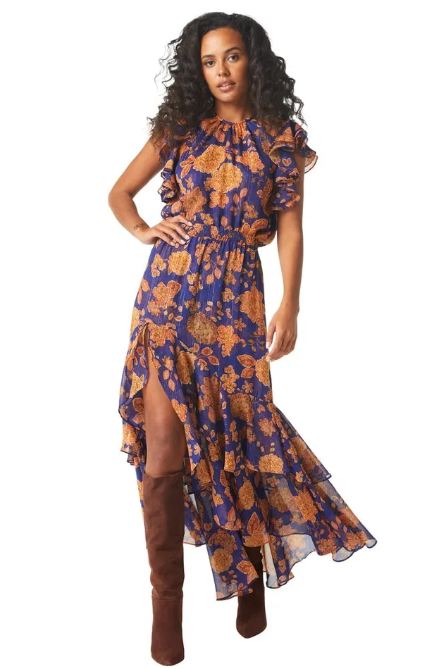 Women MISA Los Angeles Tops GALETA TOP Blue Marigold