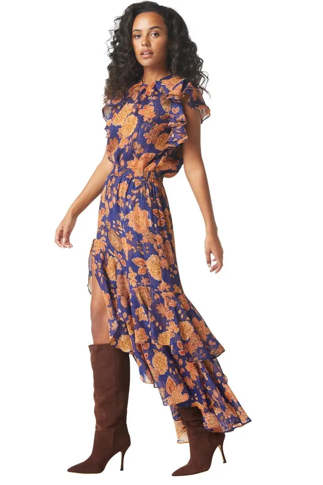 Women MISA Los Angeles Tops GALETA TOP Blue Marigold