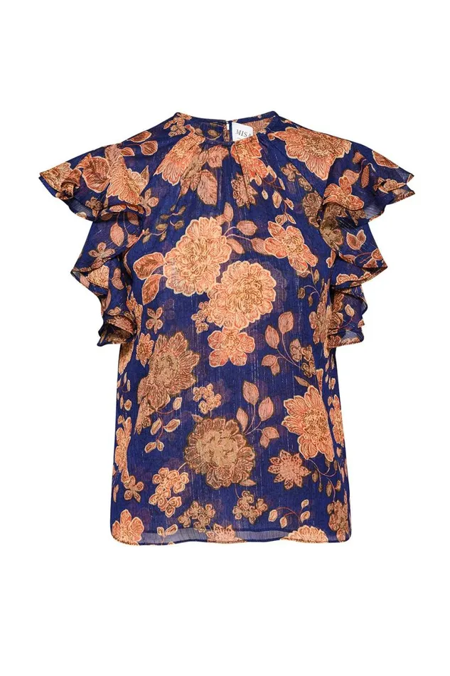 Women MISA Los Angeles Tops GALETA TOP Blue Marigold