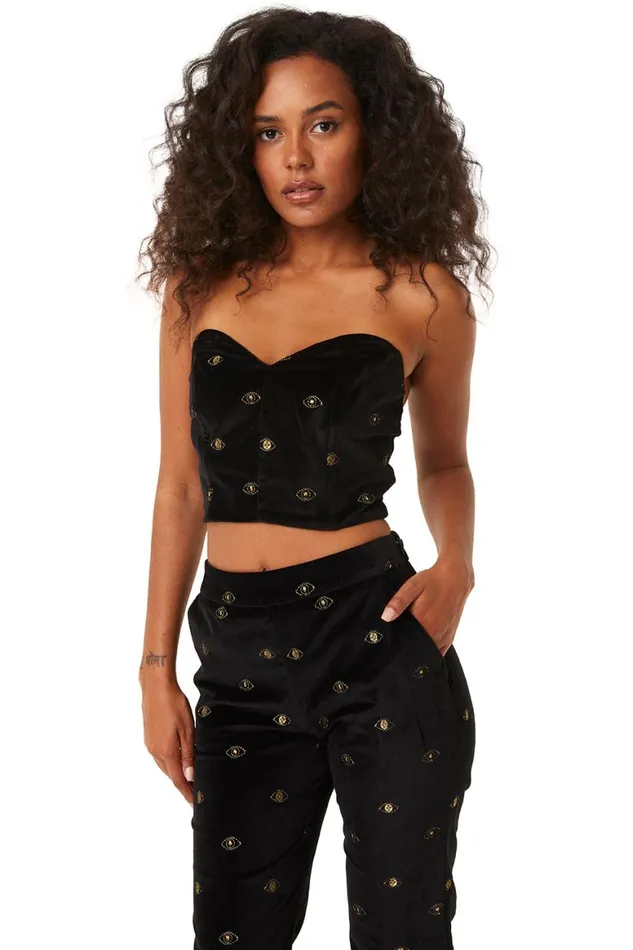Women MISA Los Angeles Tops GEORGIA BUSTIER Black