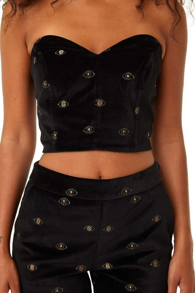 Women MISA Los Angeles Tops GEORGIA BUSTIER Black