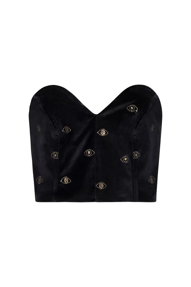 Women MISA Los Angeles Tops GEORGIA BUSTIER Black