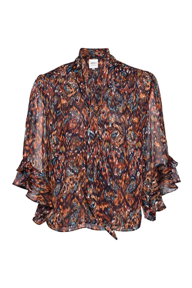 Women MISA Los Angeles Tops GIGI TOP Peacock Abstract