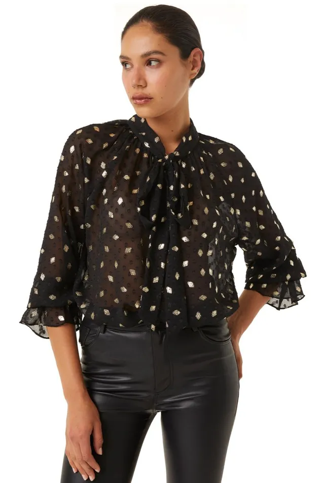Women MISA Los Angeles Tops GRACIE TOP Diamond Clip Dot