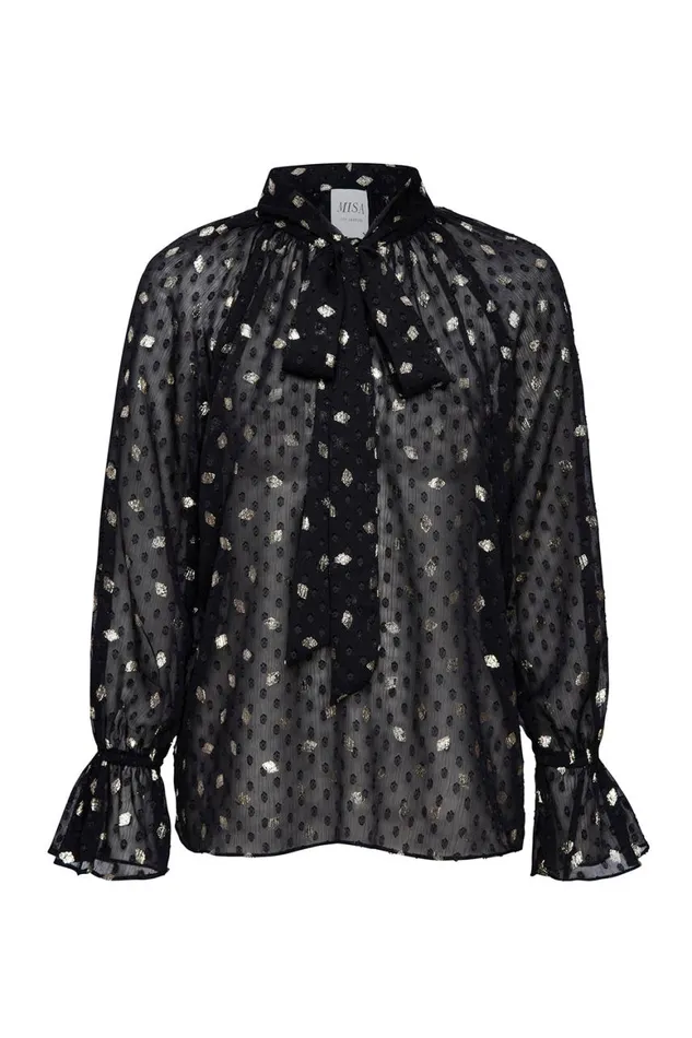 Women MISA Los Angeles Tops GRACIE TOP Diamond Clip Dot
