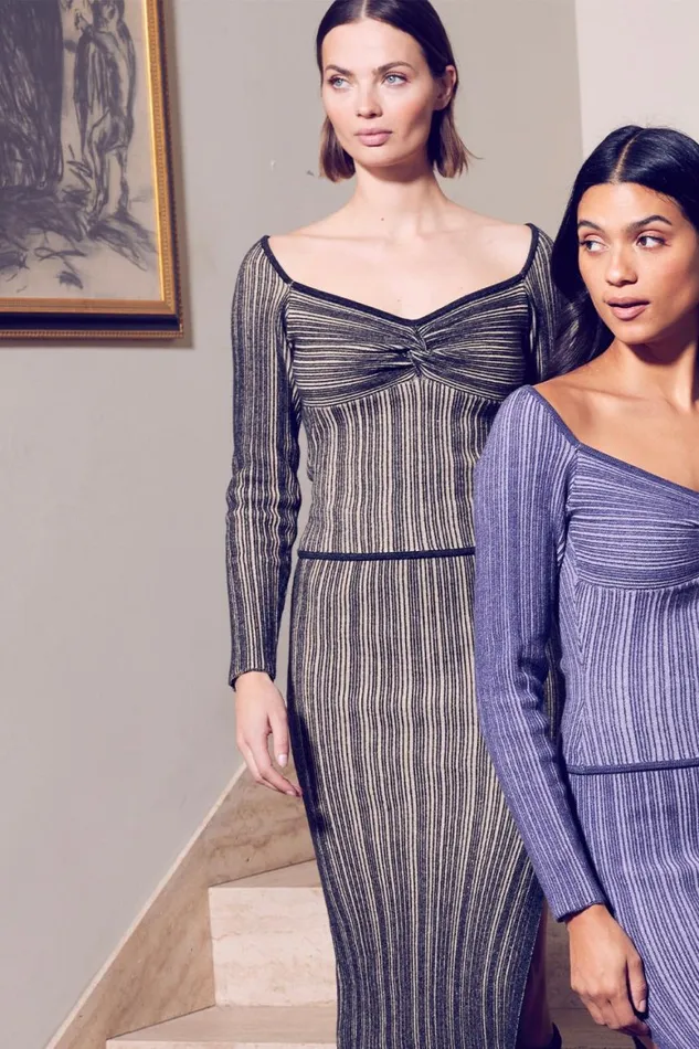 Women MISA Los Angeles Tops KAREN TOP Blackskinny Latte