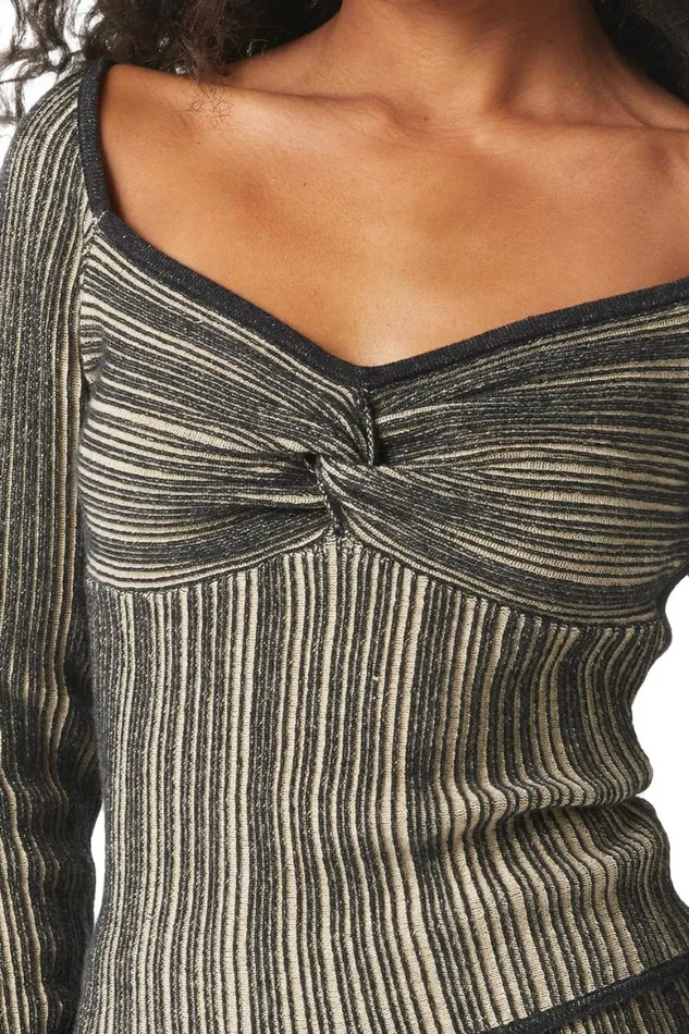 Women MISA Los Angeles Tops KAREN TOP Blackskinny Latte