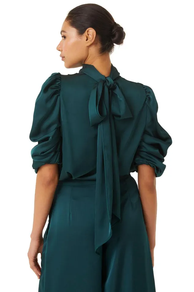 Women MISA Los Angeles Tops LUELLA TOP Black Satin