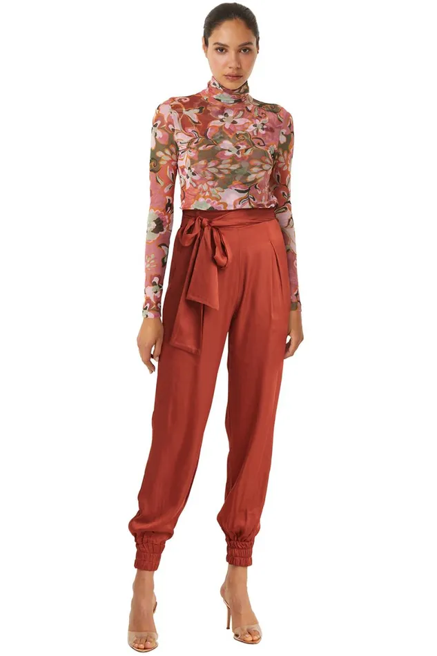 Women MISA Los Angeles Tops NADJA TOP Resort Batik Mesh