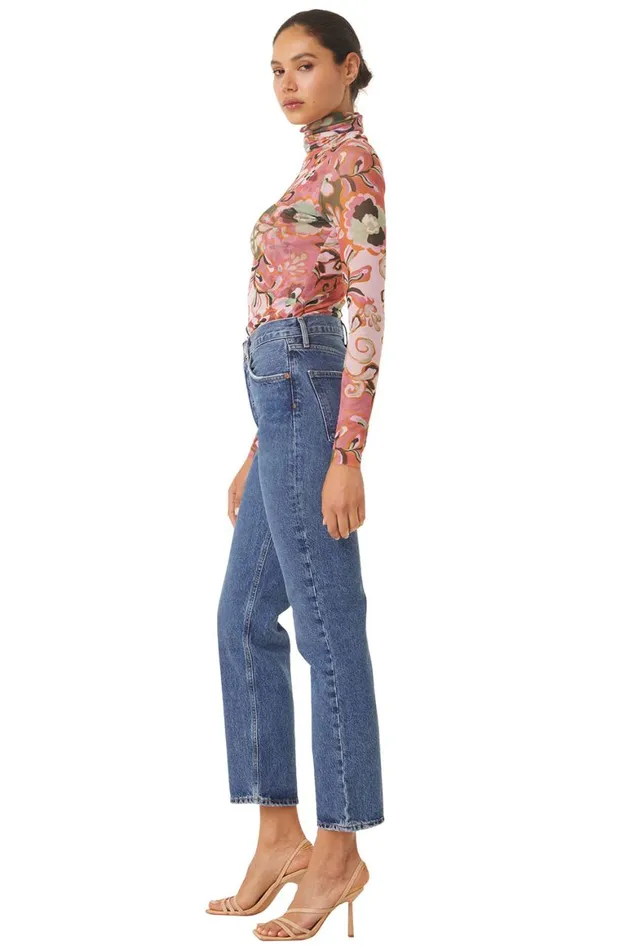 Women MISA Los Angeles Tops NADJA TOP Resort Batik Mesh