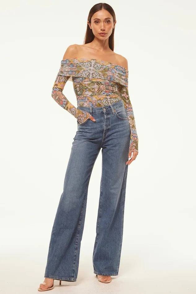 Women MISA Los Angeles Tops ORELLA BODYSUIT Dolce Vita Kaleidoscope