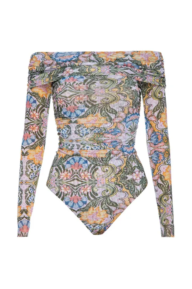 Women MISA Los Angeles Tops ORELLA BODYSUIT Dolce Vita Kaleidoscope