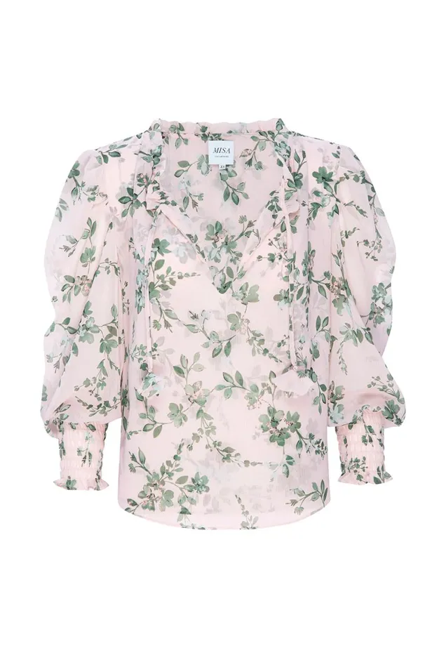 Women MISA Los Angeles Tops SIENA TOP White Sage Botanica