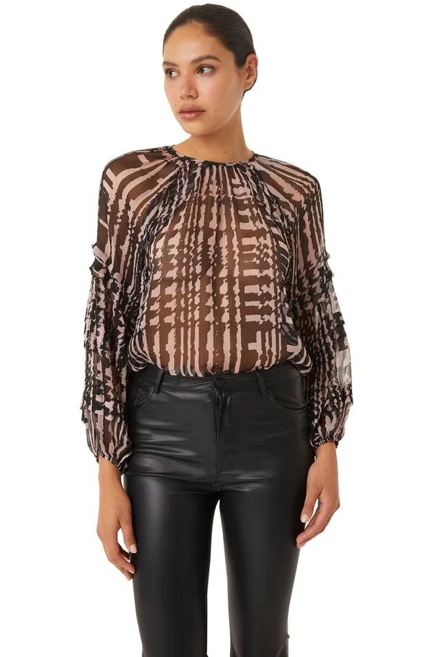 Women MISA Los Angeles Tops VICTOIRE TOP Holiday Abstraction