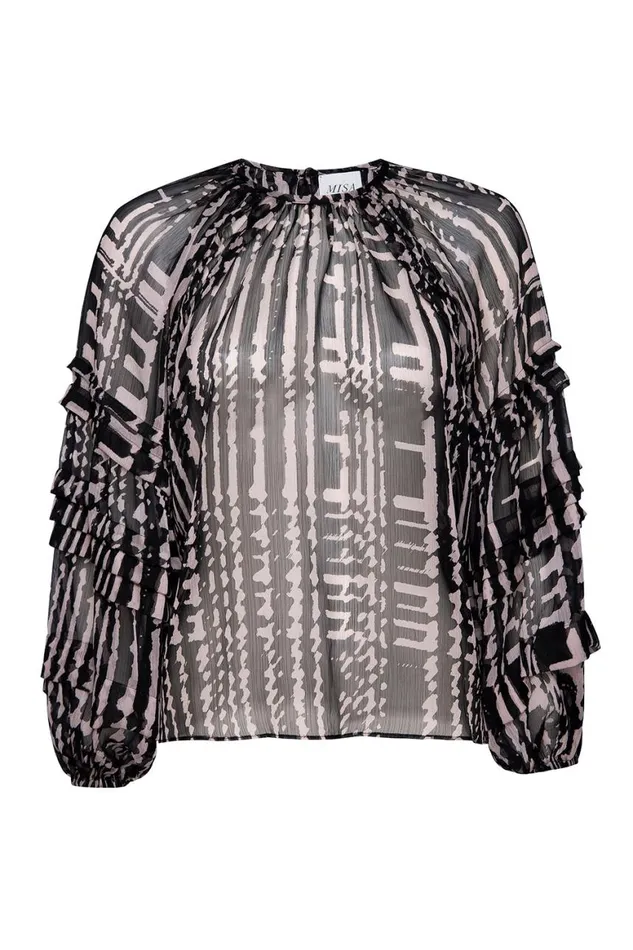 Women MISA Los Angeles Tops VICTOIRE TOP Holiday Abstraction