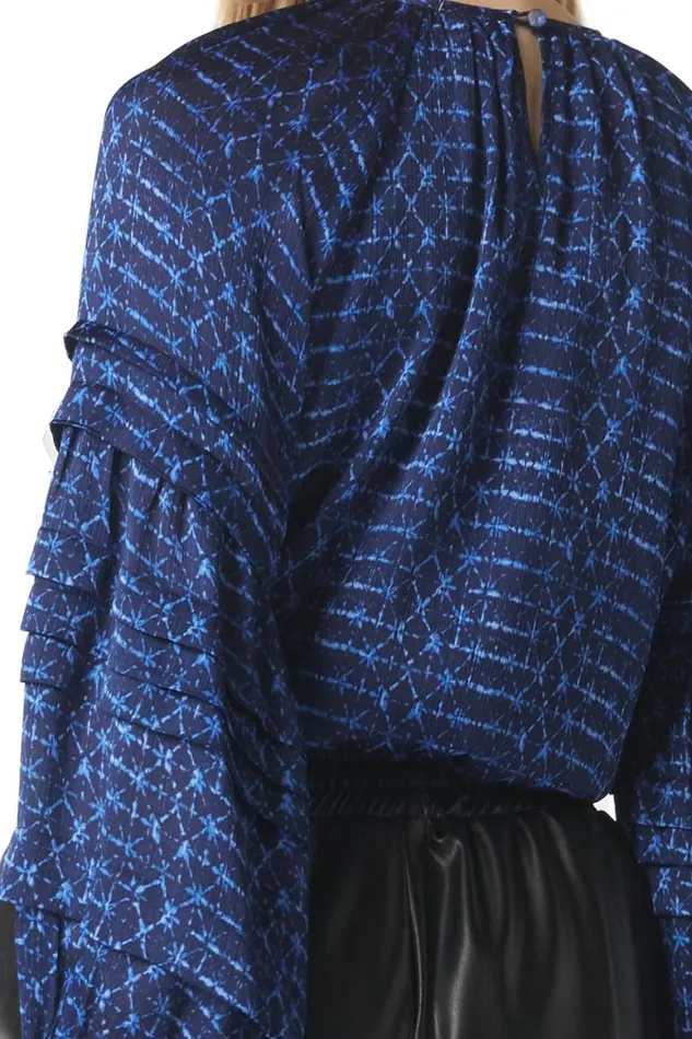 Women MISA Los Angeles Tops VICTOIRE TOP Midnight Shibori