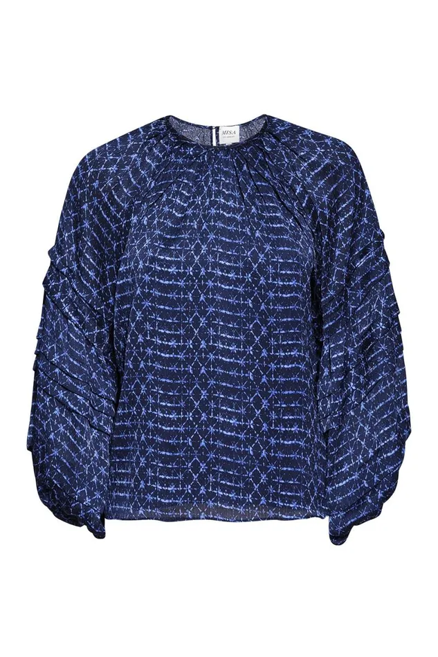 Women MISA Los Angeles Tops VICTOIRE TOP Midnight Shibori