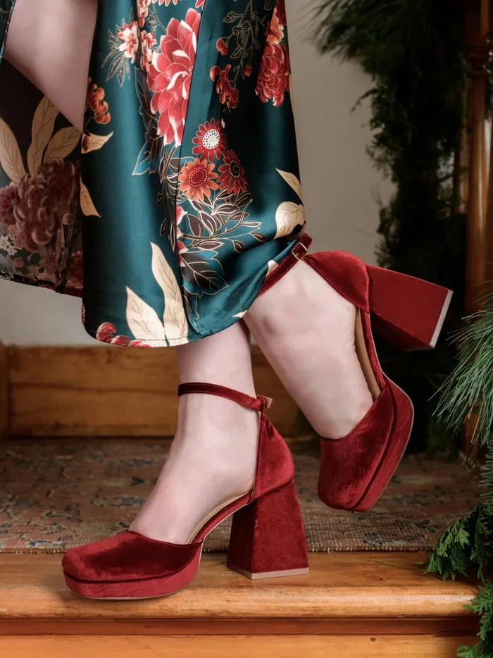 Women Misha Velvet Platform Heels By Matisse Burgundy Altar039d State Heels