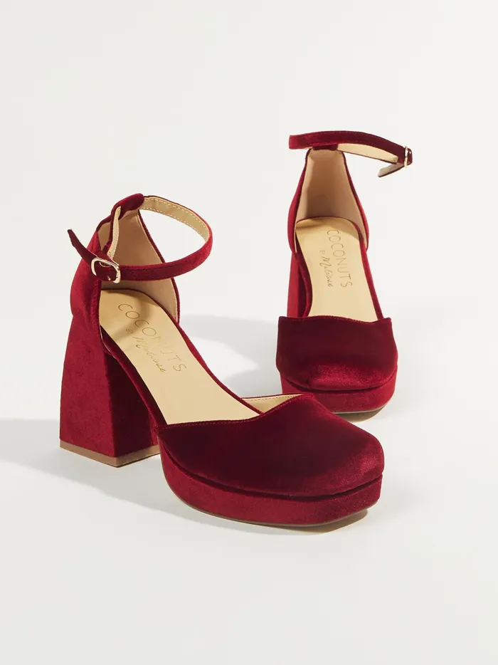 Women Misha Velvet Platform Heels By Matisse Burgundy Altar039d State Heels