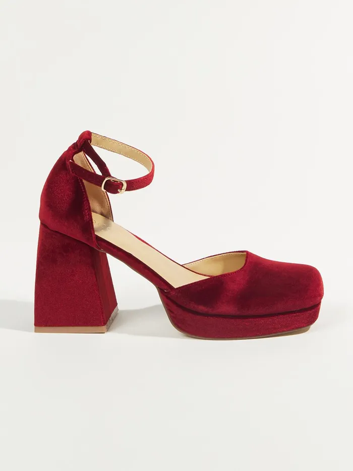 Women Misha Velvet Platform Heels By Matisse Burgundy Altar039d State Heels