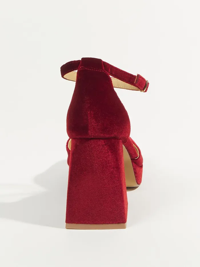Women Misha Velvet Platform Heels By Matisse Burgundy Altar039d State Heels