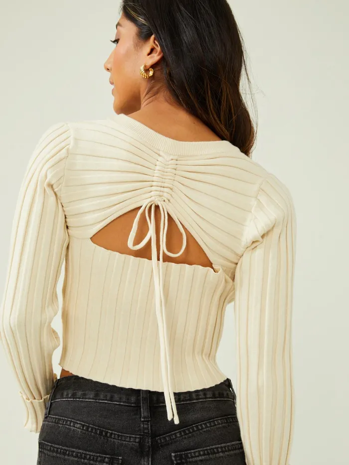 Women Myla Ribbed Top Cream Altar039d State Blouses