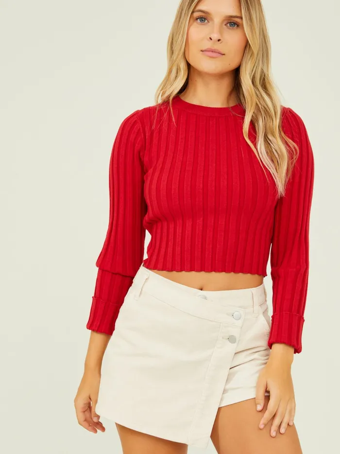 Women Myla Ribbed Top Red Altar039d State Blouses