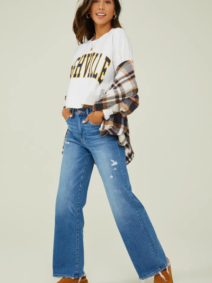 Women Nashville Cropped Fleece Sweatshirt Antiquewhite Altar039d State Graphics