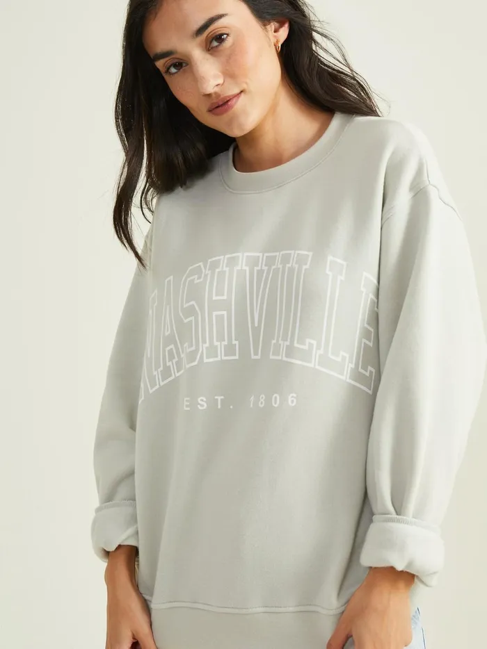 Women Nashville Fleece Sweatshirt Ltsage Altar039d State Graphics