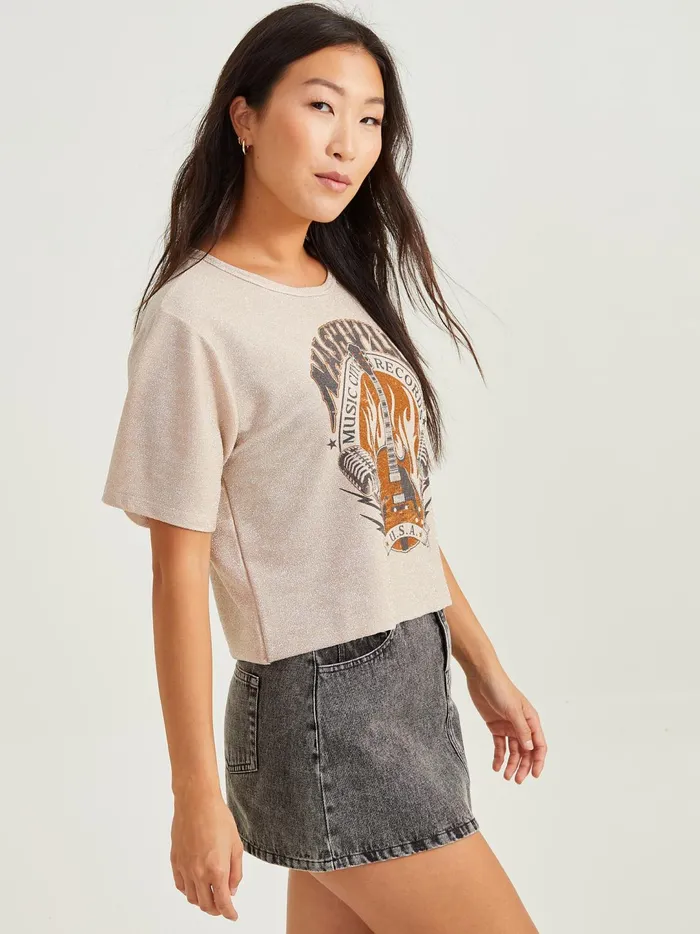 Women Nashville Metallic Tee Champagne Altar039d State Graphics