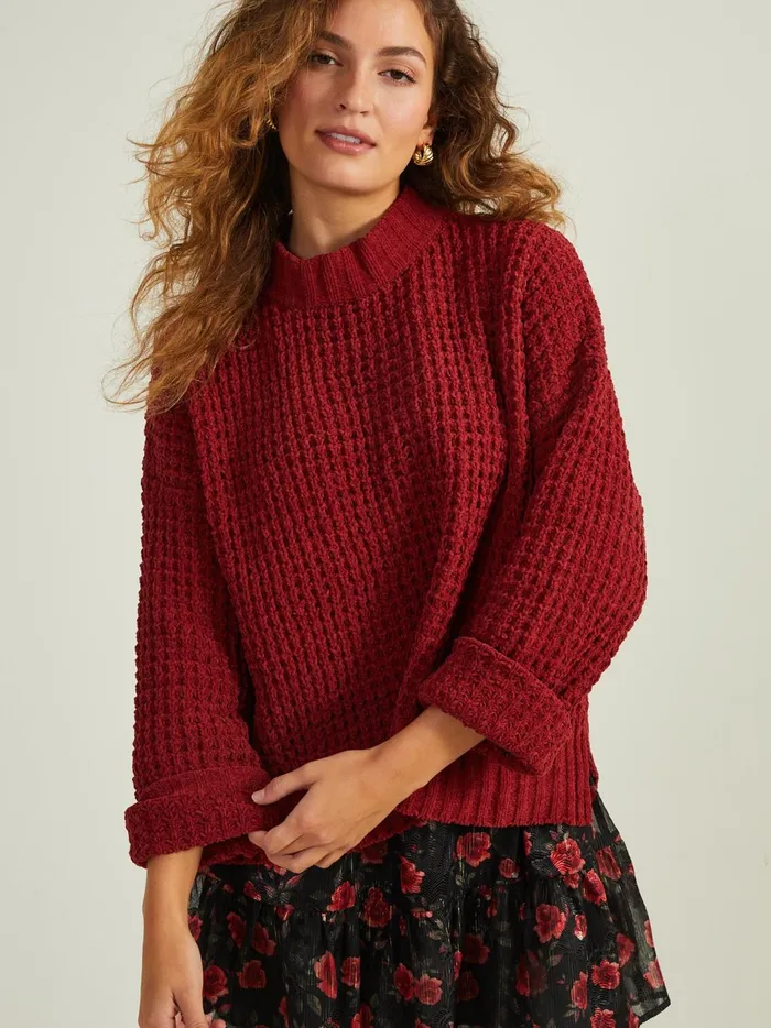 Women Natalie Matte Chenille Sweater Wine Altar039d State Sweaters