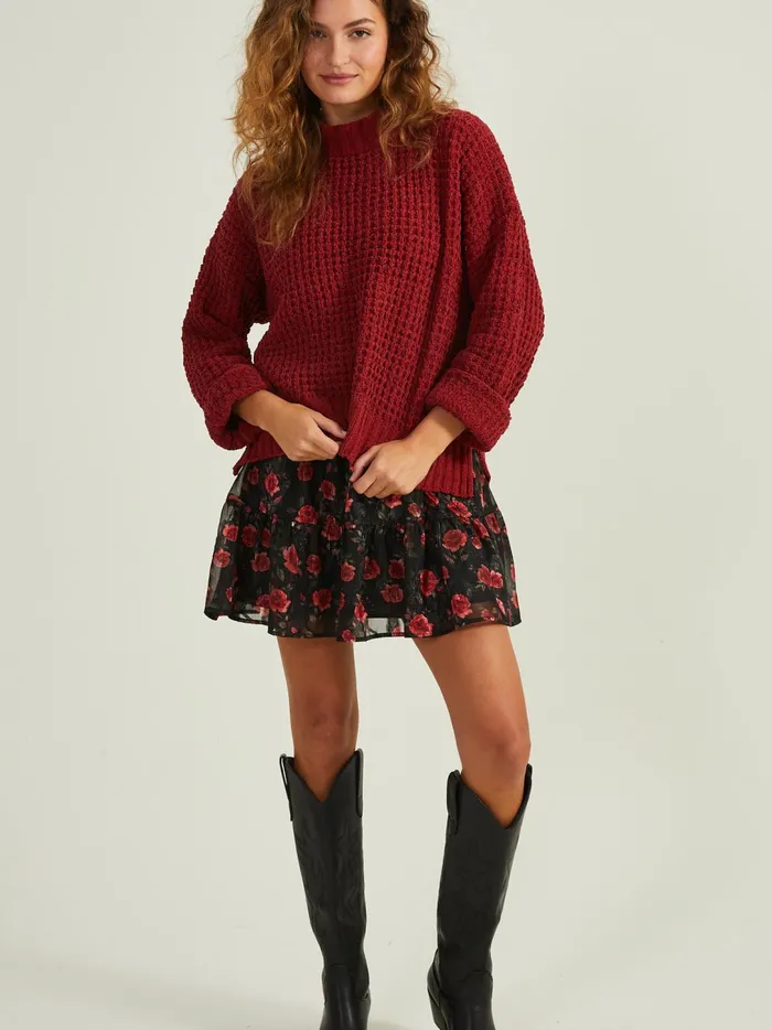 Women Natalie Matte Chenille Sweater Wine Altar039d State Sweaters