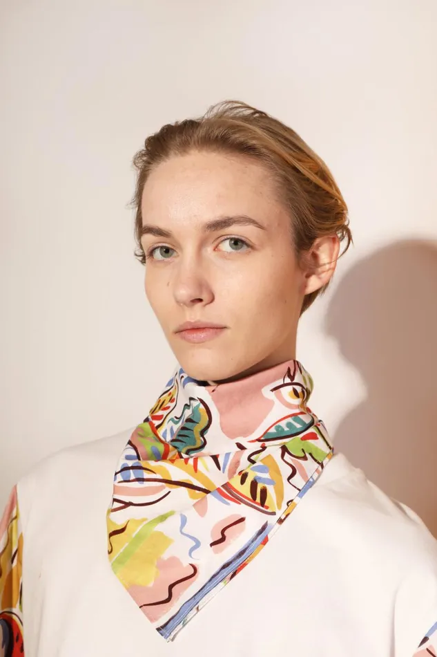 Women Neck Scarf Painted Paisley LF Markey Headwear